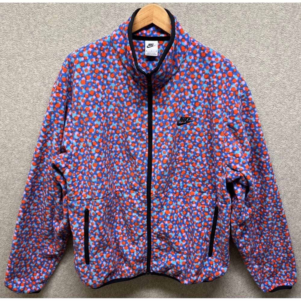 Nike Mens Jacket Multicolor Sportswear Club Fleece Ultra Soft Pockets Full Zip M